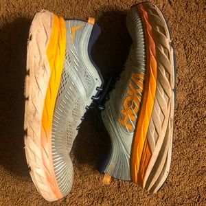 Hoka One running shoes. Great for joint support in hips, knees, and back.